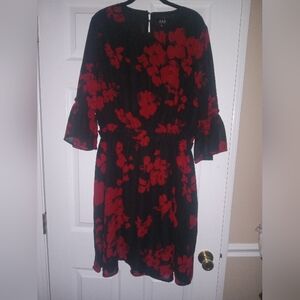 A*B*S Collection Red and Black Blouson Dress Size 0x NWT